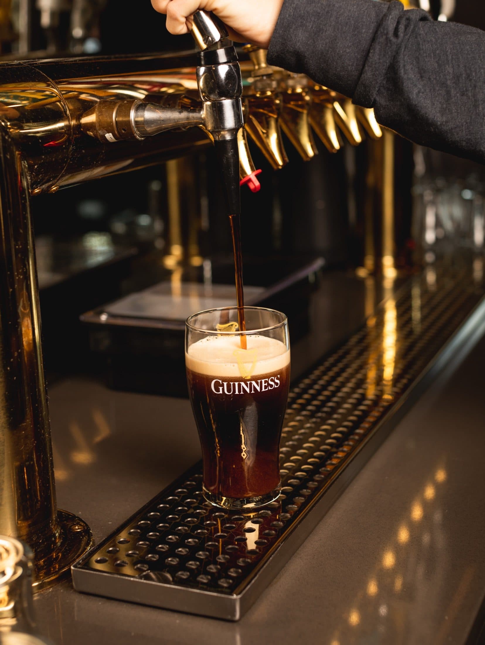 Proper Guinness Pour at O'Brion's Irish Pub — Mount Pleasant SC Properly poured Guinness stout at O'Brion's Pub & Grille Irish pub in Mount Pleasant SC